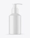 Glossy Cosmetic Bottle With Pump Mockup Glossy Cosmetic Bottle With Pump Mockup