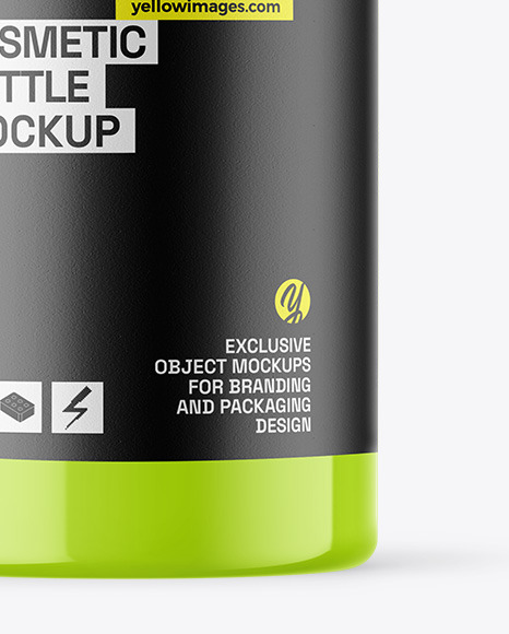 Glossy Cosmetic Bottle With Pump Mockup Glossy Cosmetic Bottle With Pump Mockup