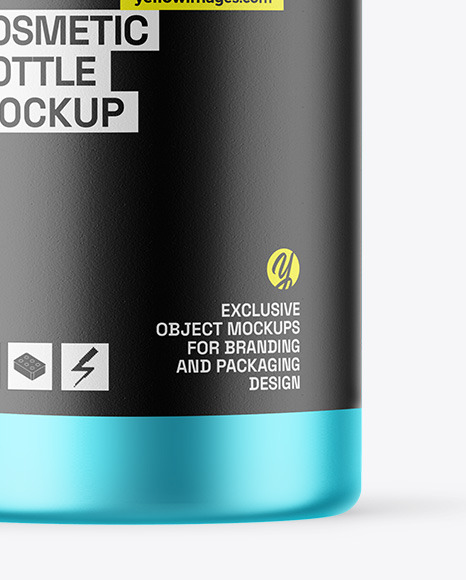 Matte Metallic Cosmetic Bottle With Pump Mockup