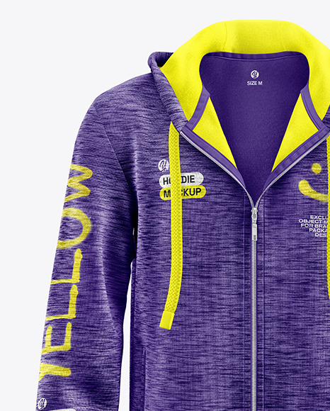 Melange Hoodie Mockup - Front View