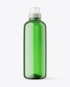 500ml Green Plastic Bottle w/ Liquid Mockup