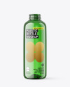 500ml Green Plastic Bottle w/ Liquid Mockup