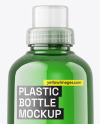 500ml Green Plastic Bottle w/ Liquid Mockup