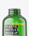 500ml Green Plastic Bottle w/ Liquid Mockup