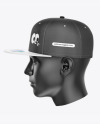 Snapback Cap w/ Sticker Mockup - Side View