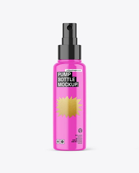 Glossy Spray Bottle Mockup