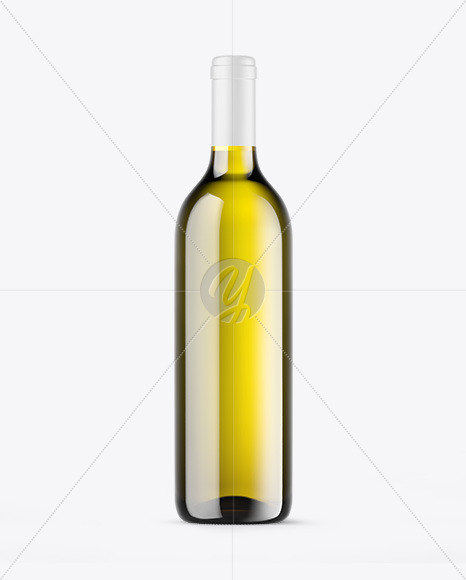 Antique Green Glass White Wine Bottle Mockup