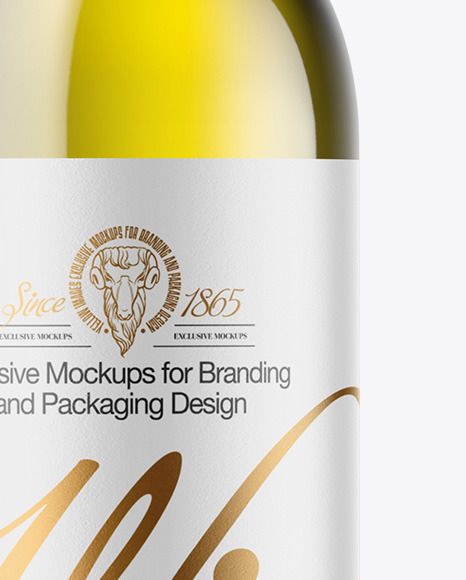 Antique Green Glass White Wine Bottle Mockup