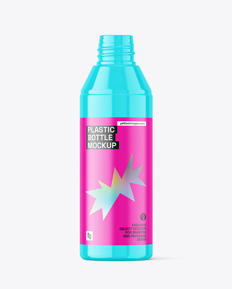 Glossy Plastic Bottle Mockup