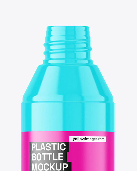 Glossy Plastic Bottle Mockup