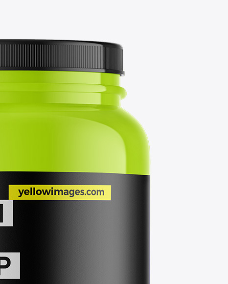 Glossy Protein Jar Mockup