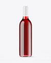 Clear Glass Red Wine Bottle Mockup