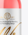 Clear Glass Pink Wine Bottle Mockup