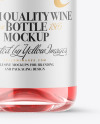 Clear Glass Pink Wine Bottle Mockup