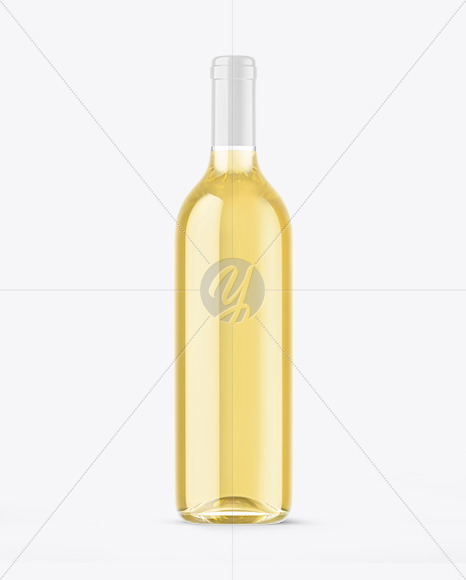 Clear Glass White Wine Bottle Mockup Clear Glass White Wine Bottle Mockup