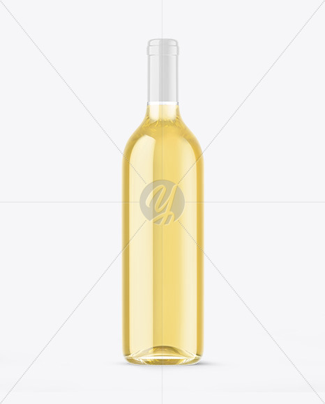 Clear Glass White Wine Bottle Mockup