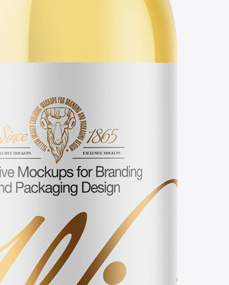 Clear Glass White Wine Bottle Mockup