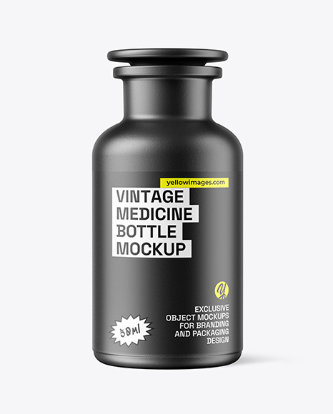 Ceramic Vintage Medicine Bottle Mockup