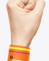 Two Fabric Wristbands on Hands Mockup