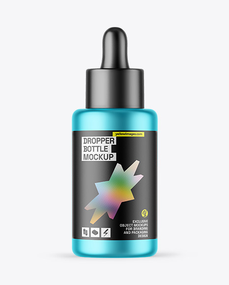 Matte Metallic Dropper Bottle Mockup