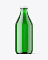 Green Glass Beer Bottle Mockup
