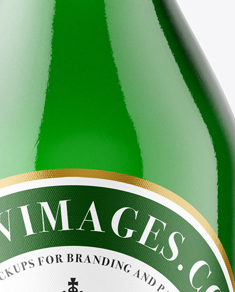 Green Glass Beer Bottle Mockup
