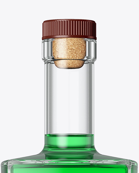 Glass Bottle W/ Drink Mockup