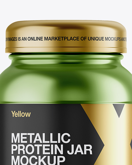 Metallic Protein Jar Mockup - Front View