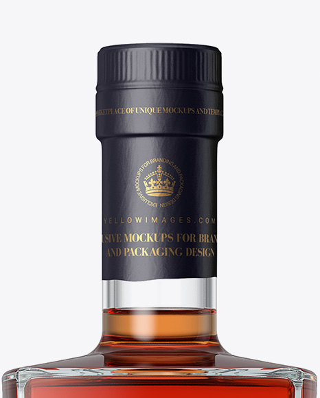 Glass Bottle W/ Cognac Mockup Glass Bottle W/ Cognac Mockup