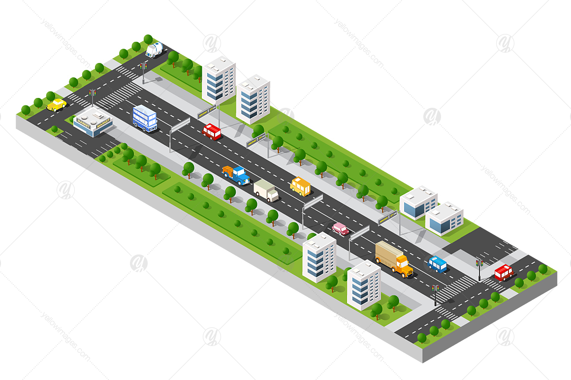 Isometric bundle modern 3D city