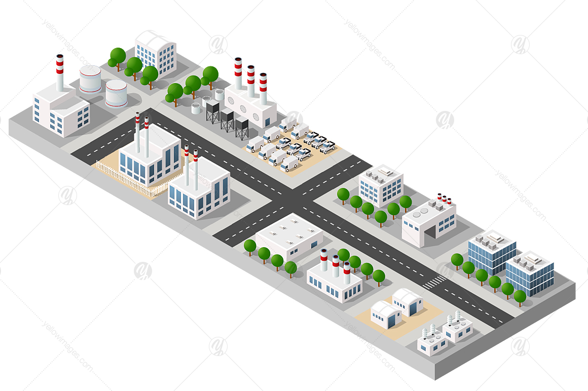 Isometric bundle modern 3D city