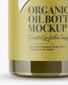 Glass Bottle With Green Organic Oil Mockup