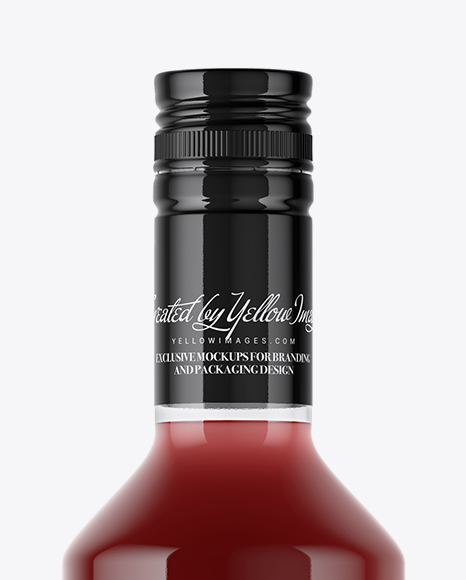 Glass Bottle With Red Organic Oil Mockup