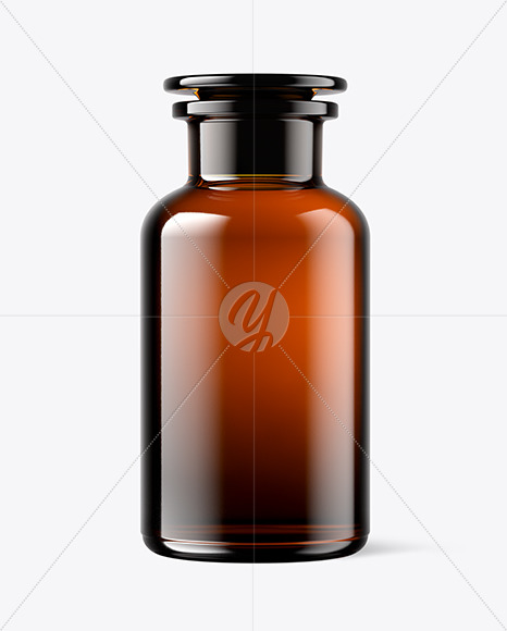 Amber Glass Vintage Medicine Bottle Mockup