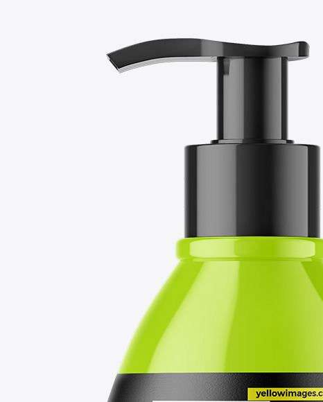 Glossy Cosmetic Bottle With Pump Mockup