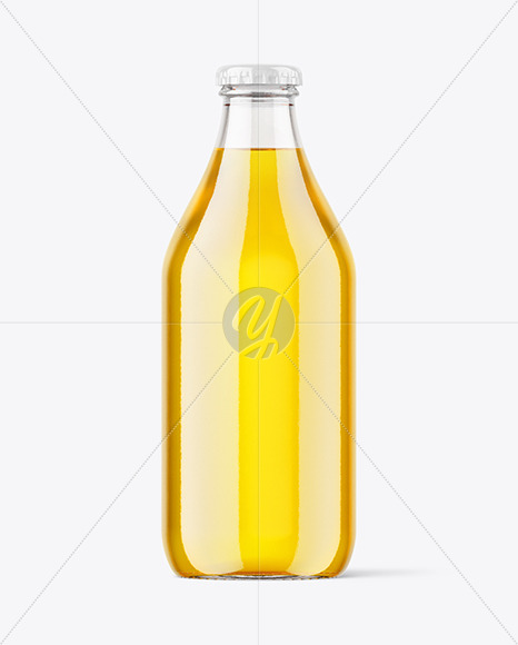 Clear Glass Beer Bottle Mockup