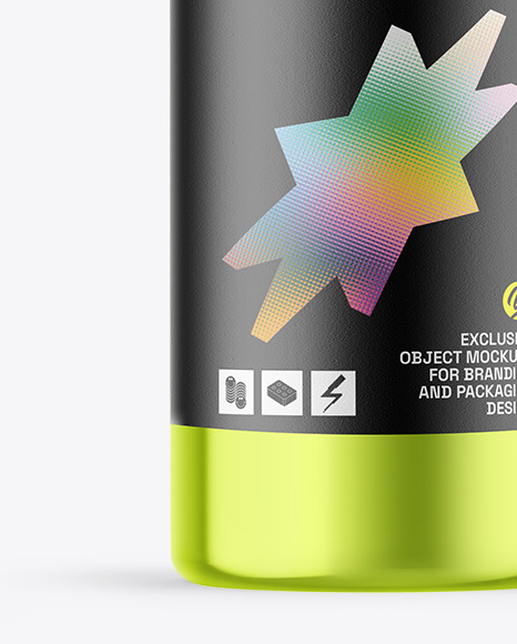 Metallic Cosmetic Bottle With Pump Mockup