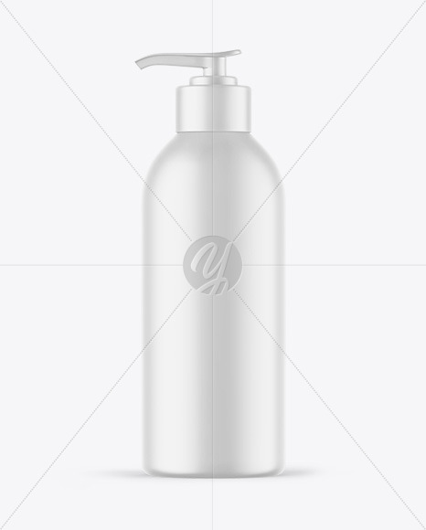 Matte Cosmetic Bottle With Pump Mockup