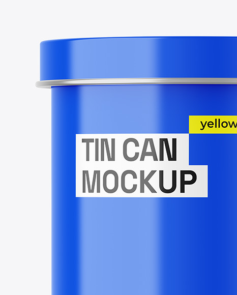 Glossy Tin Can Mockup