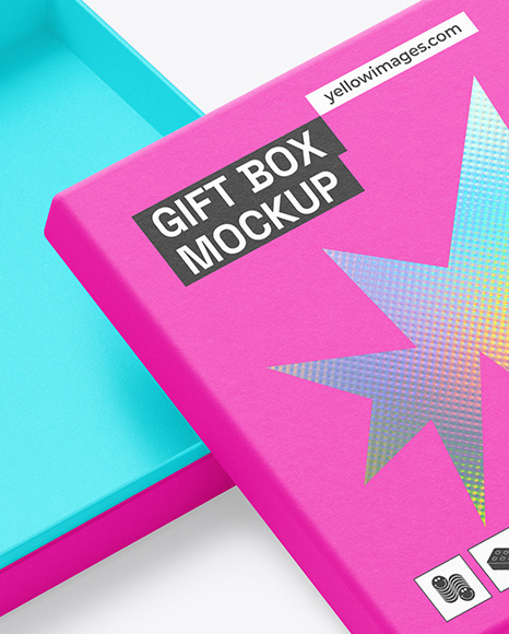 Opened Gift Box Mockup