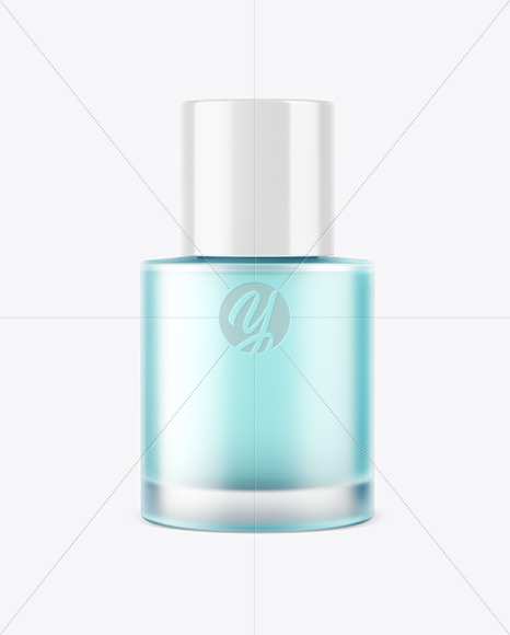 Frosted Clear Glass Cosmetic Bottle Mockup