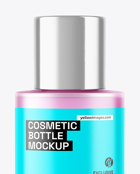 Frosted Clear Glass Cosmetic Bottle Mockup