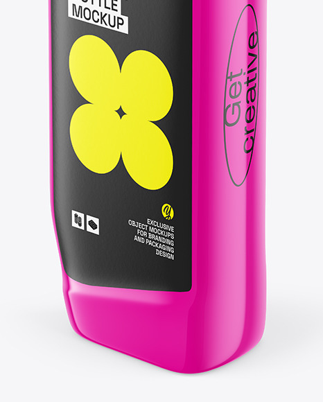 Glossy Cleaner Bottle Mockup