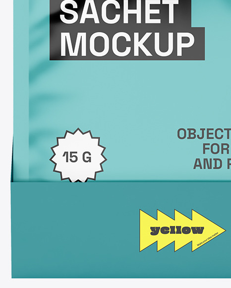 Carton Box With Sachets Mockup