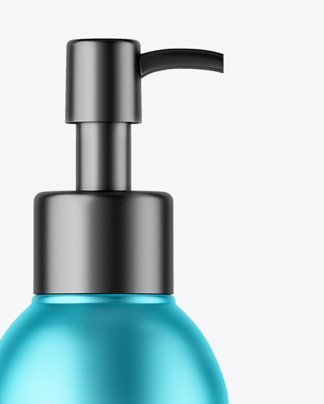 Matte Metallic Cosmetic Bottle With Pump Mockup Matte Metallic Cosmetic Bottle With Pump Mockup