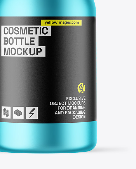 Matte Metallic Cosmetic Bottle With Pump Mockup Matte Metallic Cosmetic Bottle With Pump Mockup