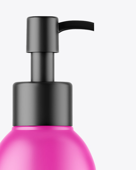 Matte Cosmetic Bottle With Pump Mockup