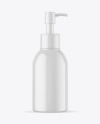 Glossy Cosmetic Bottle With Pump Mockup Glossy Cosmetic Bottle With Pump Mockup