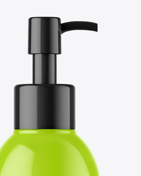 Glossy Cosmetic Bottle With Pump Mockup Glossy Cosmetic Bottle With Pump Mockup