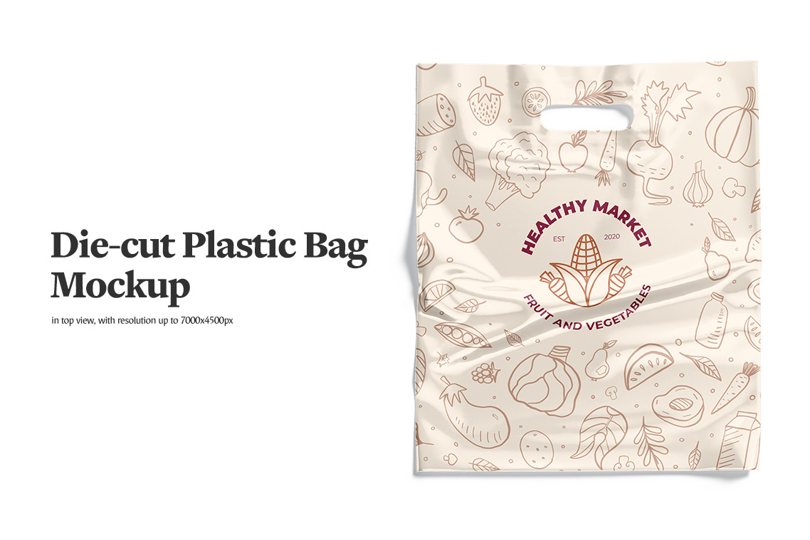 Die-cut Plastic Bag Mockup Die-cut Plastic Bag Mockup